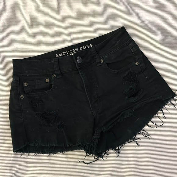 American Eagle Black Jean Shorts - Picture 2 of 4